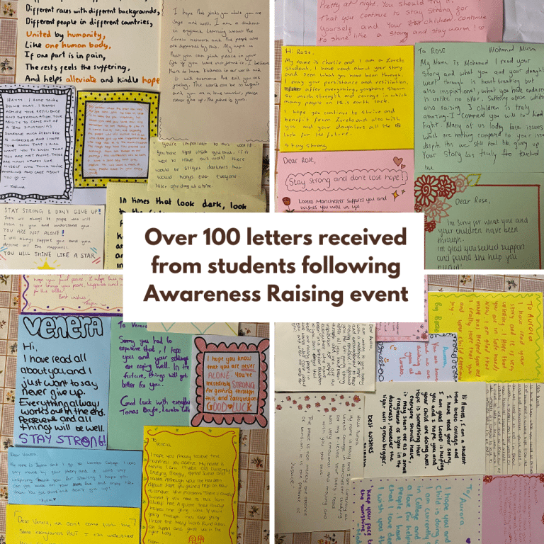 Over 100 letters received from students following Awareness Raising event